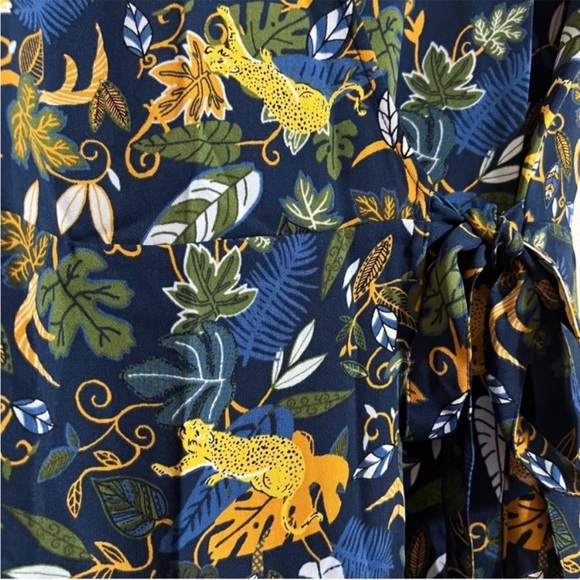 J. Crew 🐆 Drapey Wrap Dress Jungle Animal Print - Picture 10 of 11